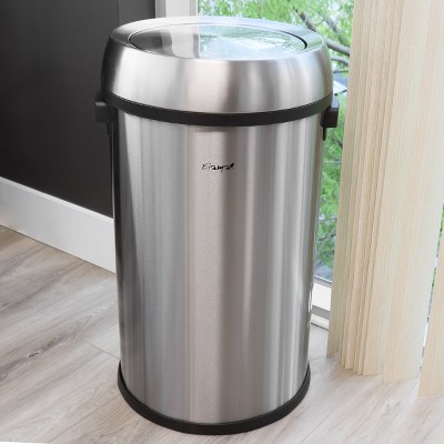 Elama 65 Liter Stainless Steel Swing Lid Trash Bin