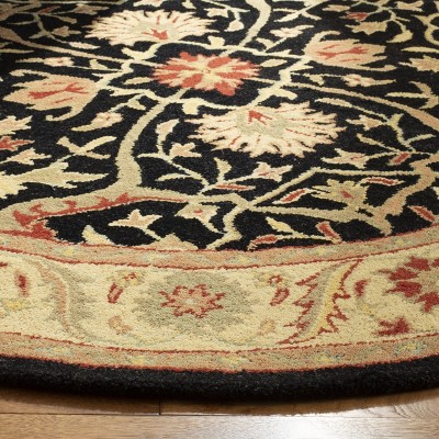 Heirloom Black Wool 4' x 6' Hand-Tufted Area Rug