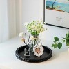 Attop Decorative Tray: White Beaded Round Wood Tray Circle Candle Tray Centerpiece Decor for Bathroom - 2 of 4