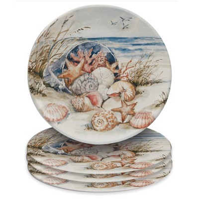 Set of 4 Coastal Landscape Dining Plates - Certified International