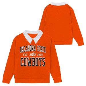 NCAA Oklahoma State Cowboys Girls' Collared Fleece Sweatshirt - 1 of 3
