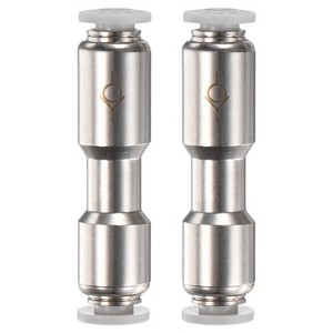 Unique Bargains Nickel Plated Brass Push To Connect One Way Quick Release Check Valve 2 Pcs - 1 of 4