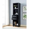 72" Wood Media Pier with Three Shelves and Two Drawers on Metal Glides for Living Room and Bedroom - 2 of 4