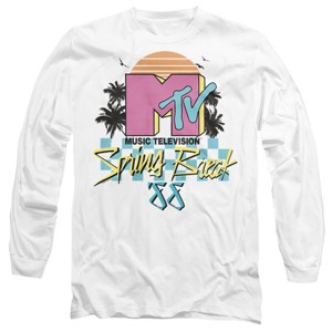 Men’s Mtv Spring Break Checkerboard Long Sleeve T-Shirt - 1 of 4