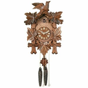One Day Cuckoo Clock – Hand Carved Maple Leaves and Bird – 13 in Traditional German Wall Clock By River City Clocks - 1 of 3