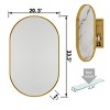 20"x34" Oval Recessed Medicine Cabinet with Mirror, Adjustable Shelves, Wall-Mounted Metal Frame, Modern Bathroom Storage Solution-The Pop Home - 4 of 4