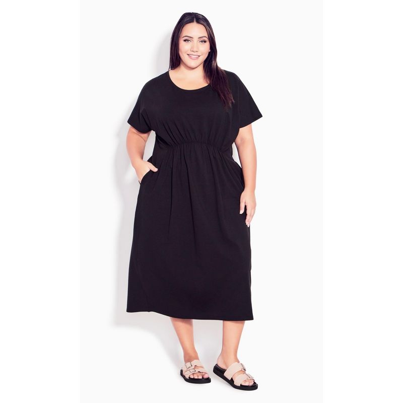 Women's Plus Size Cool Tie Dress - black | EVANS, 1 of 5