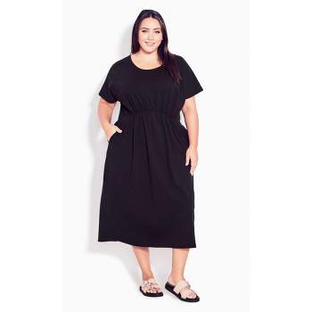 Women's Plus Size Cool Tie Dress - black | EVANS