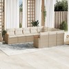 vidaXL 10 Piece Patio Sofa Set with Cushions Beige Poly Rattan - Beige Without Table - 2 of 4