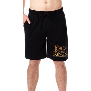 The Lord Of The Rings Mens' Movie Film Title Logo Sleep Pajama Shorts Black - 1 of 3
