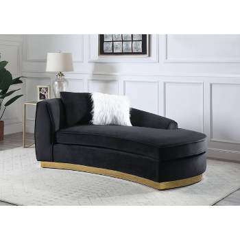 72" Achelle Chaise Lounge Black Velvet - Acme Furniture