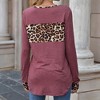 Anna-Kaci Women's Long Sleeve Pullover Top with Leopard Print Chest Panel and Cuff Accents - 2 of 4