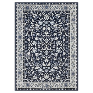 Coolmee Washable Runner Rug Kitchen Rugs and Mats Non Skid Washable Waterproof Carpet Runner for Living Room Bedroom Bathroom Navy Blue - 1 of 4