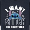Men's - Lilo and Stitch - I Want A Stitch For Christmas Graphic Fleece Sweatshirt - 2 of 4