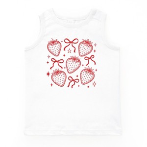 The Juniper Shop Coquette Strawberry Chart Youth Tank Top - XS - White - 1 of 4