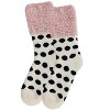 Memoi Women's Polka Dot Plush Cabin Socks Ivory 9-11 - 3 of 4