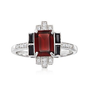 Ross-Simons 1.80 Carat Garnet and .30 ct. t.w. Multi-Gem Ring in Sterling Silver - 1 of 4