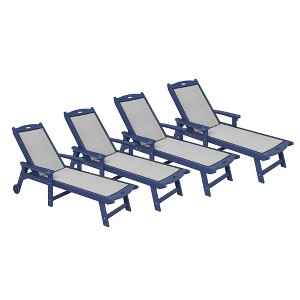 Arceso Chaise Lounge Chair Outdoor with Adjustable Backrest, Wheels for Backyard, Poolside - 1 of 4