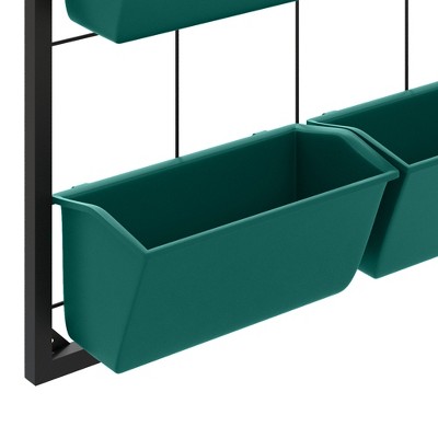 Green 3-Tier Wall Planter with 6 Self-Draining Pots