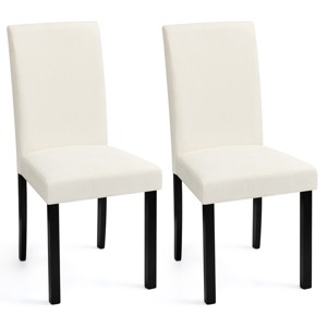 Subrtex Linen Solid Wood Dining Chair Upholstered Parsons Chair (Set of 2) - 1 of 4