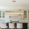 Siljoy Modern Crystal Chandelier, K9 Rectangular Chandelier, Luxury Pendant Ceiling Light for Dining Room Kitchen Island - 4 of 4