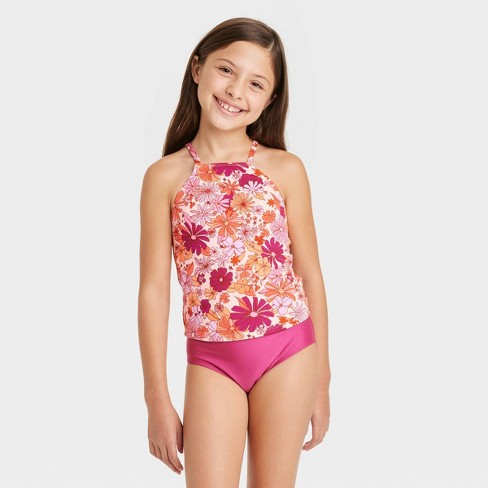 Girls' Flower Power Tankini Set - & Jack™ Rose Pink : Target