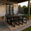 Modern 5 PCS Outdoor Dining Set, Rectangular Dining Table with Umbrella Hole, Dining Armless Chair with HDPE Frame-Coolbibila - 2 of 4