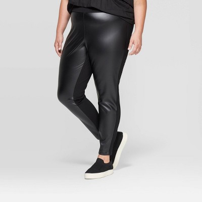 plus size faux leather leggings