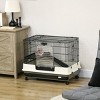 2 Level Small Animal Cage with Wheels and Removable Tray,26'' Indoor Rabbit Hutch for Bunny–LAOTIES - 2 of 4