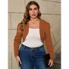 Women Plus Size Women's 3/4 Sleeve Open Front Knit Cropped Bolero Shrug Cardigan Sweater for Women - 4 of 4