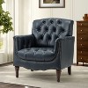 Enrique Traditional Genuine Leather Armchair with Turned Legs| ART OF LIVING DESIGNS - 2 of 4