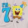 Boys' Spongebob Squarepants Birthday Hat I'M 7 T Shirt Silver Large - 3 of 4