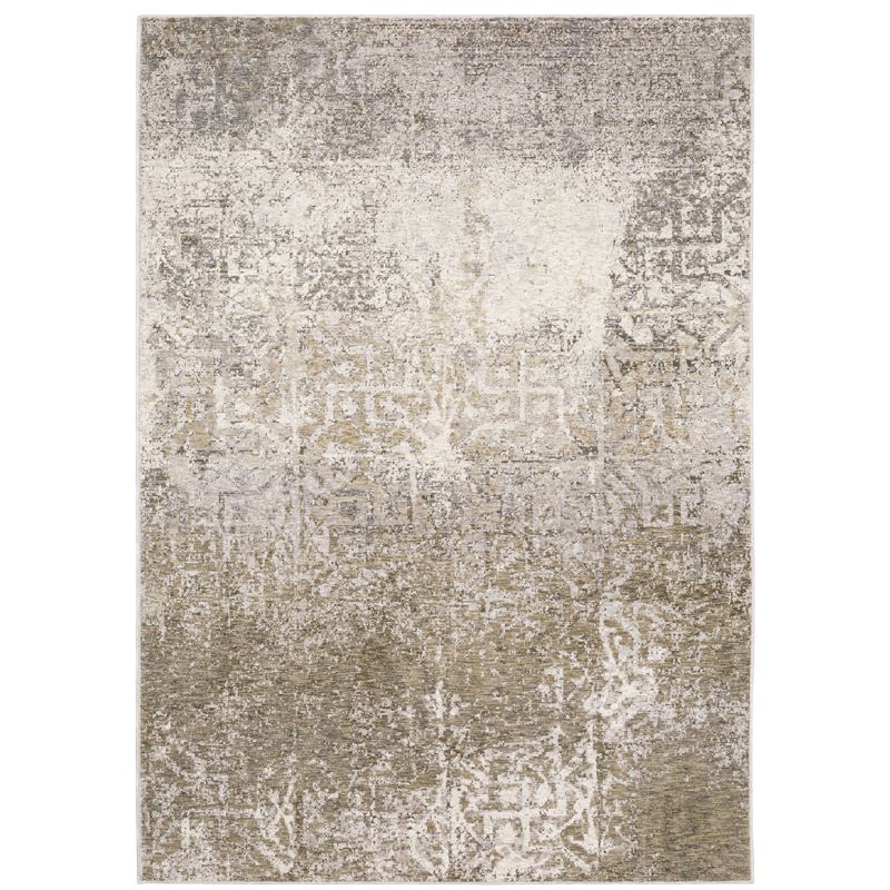 Nirvan Industrial Abstract Indoor Area Rug Ivory/Gray - Captiv8e Designs, 1 of 13