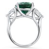 Pompeii3 16x12mm Emerald & 1Ct Pear Shape Diamond Ring 14k Gold Lab Created - 2 of 4