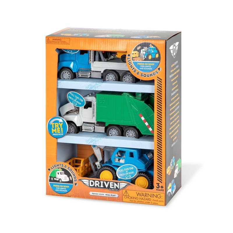 DRIVEN by Battat &#8211; Small Toy City Vehicle Set &#8211; Micro Urban Worker Fleet - 3 pk, 3 of 11