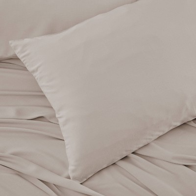 Medium Beige Bamboo Queen Sheet Set with Pillowcases