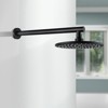 Cobbe Matte Black 9-Inch Round Rainfall Shower Faucet Single Handle Shower Faucet Accessory with 15.74-Inch Shower Arm and Valve - 2 of 4