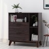 KWPZQEB Storage Cabinet, Coffee Bar Cabinet with 2 Drawers, Freestanding Cupboard with 3 Open Storage, Modern Kitchen Storage Cabinet with Living Room - 2 of 4