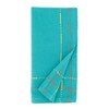 Saro Lifestyle Dobby Border Napkin, 18" Square, Turquoise (Set of 4) - 2 of 4