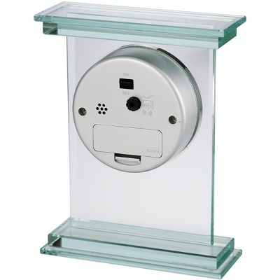 Modern Chrome and Glass Tabletop Alarm Clock
