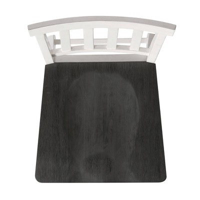 Jamison Rustic Two-Tone Gray & White Wood Counter Stools - Set of 2