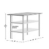 Flash Furniture Stainless Steel 18 Gauge Work Table with 2 Undershelves - NSF Certified - 4 of 4