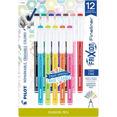 Pilot 12ct FriXion Fineliner Erasable Marker Pens Fine Point 0.6mm