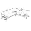 Carrie 3-Piece Solid Wood Patio Conversation Set, Outdoor Sectional Sofa with Coffee Table, Side Table and Cushions - Maison Boucle - 4 of 4