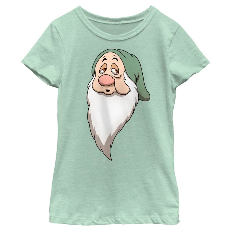 Girl's Snow White and the Seven Dwarves Sleepy's Face T-Shirt, 1 of 5