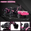 24V 3-in-1 Kids Ride On Tractor with Trailer, Battery Powered Electric Excavator & Bulldozer Toy Car with Remote Control, LED Lights, Music - 4 of 4