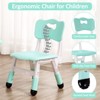 Kids Table and Chairs Set, Toddler Height Adjustable Desk with Graffiti Desktop, 4 Seats - 4 of 4