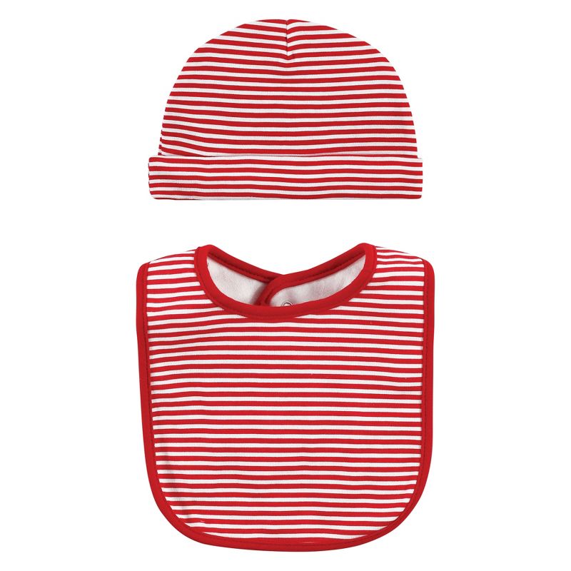 Hudson Baby Unisex Baby Cotton Bib and Headband or Caps Set, Christmas Forest, One Size, 4 of 6