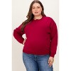 Pinkblush Burgundy Basic Fleece Crewneck Maternity Sweatshirt - 2 of 3