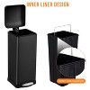 8 Gallon Trash Can, Square Stainless Steel Foot Pedal Garbage Can with Soft-Close Lid & Removable Inner Bucket for Kitchen Bathroom - 2 of 4